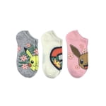 Pokemon Women's No-Show Socks, 3-Pack, Size 4-10