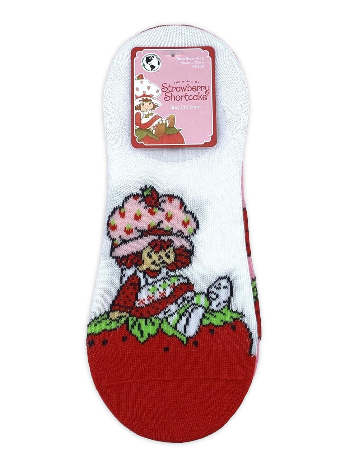 Strawberry Shortcake Women's Scoop Liner Socks, 3-Pack, Size 4-10