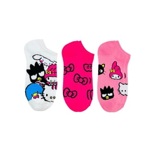 Hello Kitty & Friends Chaussettes sans spectacle pour femmes, 3-Pack, Taille 4-10