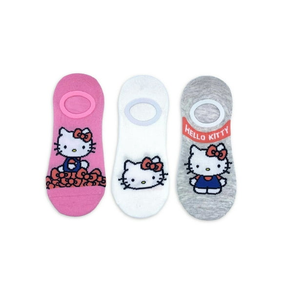 Hello Kitty Women's Pink Scoop Liner Socks, 3-Pack, Size 4-10, Lightweight Women's Liner Socks