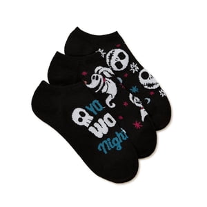 Nightmare Before Christmas Women's No-Show Socks, 3-Pack, Size 4-10