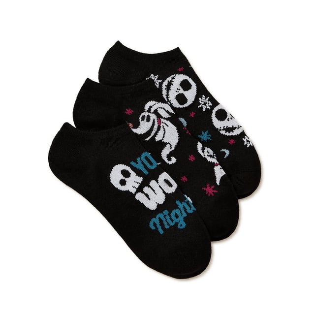 Nightmare Before Christmas No-Show Des chaussettes pour femme, 3-Pack, Taille 4-10