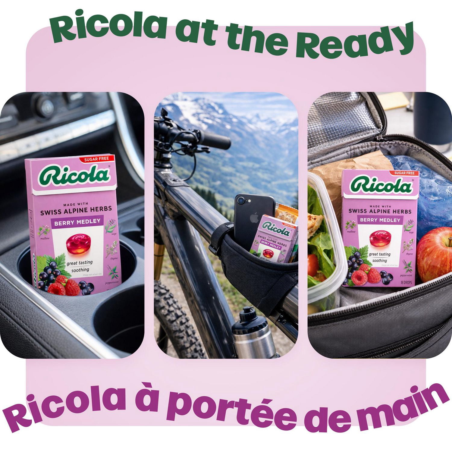 Ricola Box Berry Medley, Low Sugar Naturally Delicious Throat Refreshment & Relief, 18 Count