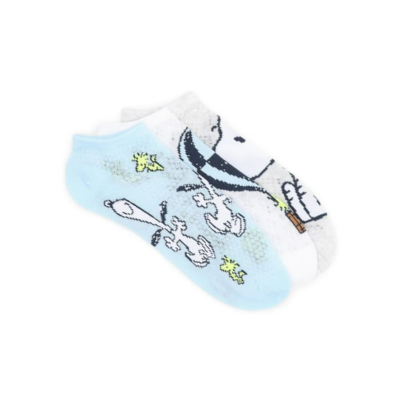 Peanuts Women's No-Show Socks, 3-Pack, Size 4-10, Lightweight Women's No-Show Socks