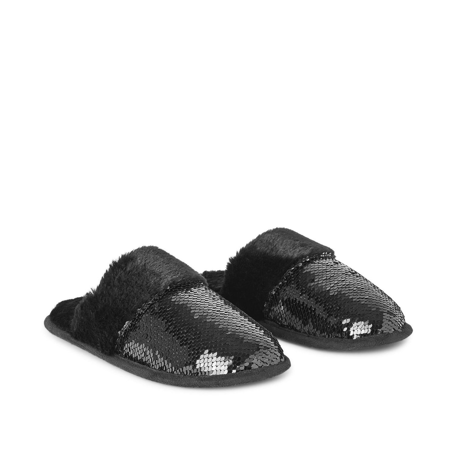 sequin mule slippers