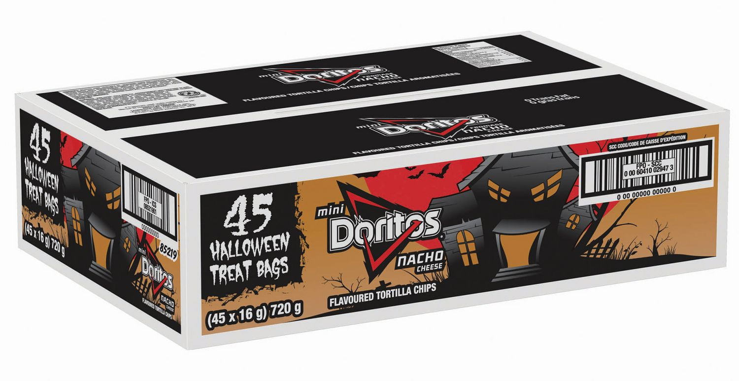 Doritos Mini Nacho Cheese Tortilla Chips 45ct Halloween Treat Bags