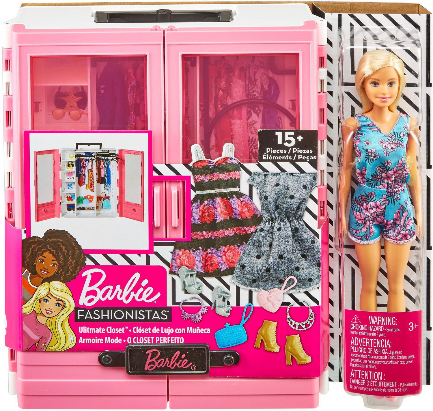 Barbie- Fashionistas- Poupée et accessoires - Armoire Mode