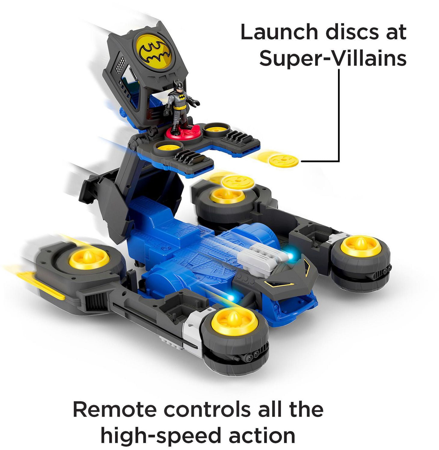 Imaginext DC Super Friends Batman Transforming Batmobile Remote Control Car  with Lights & Sounds