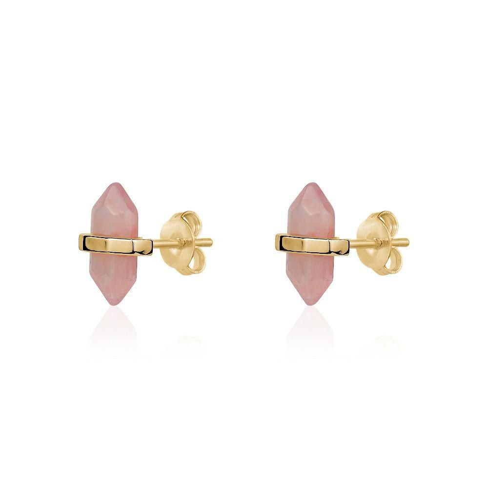Luxury Designs Ensemble collier et boucles d'oreilles en quartz rose