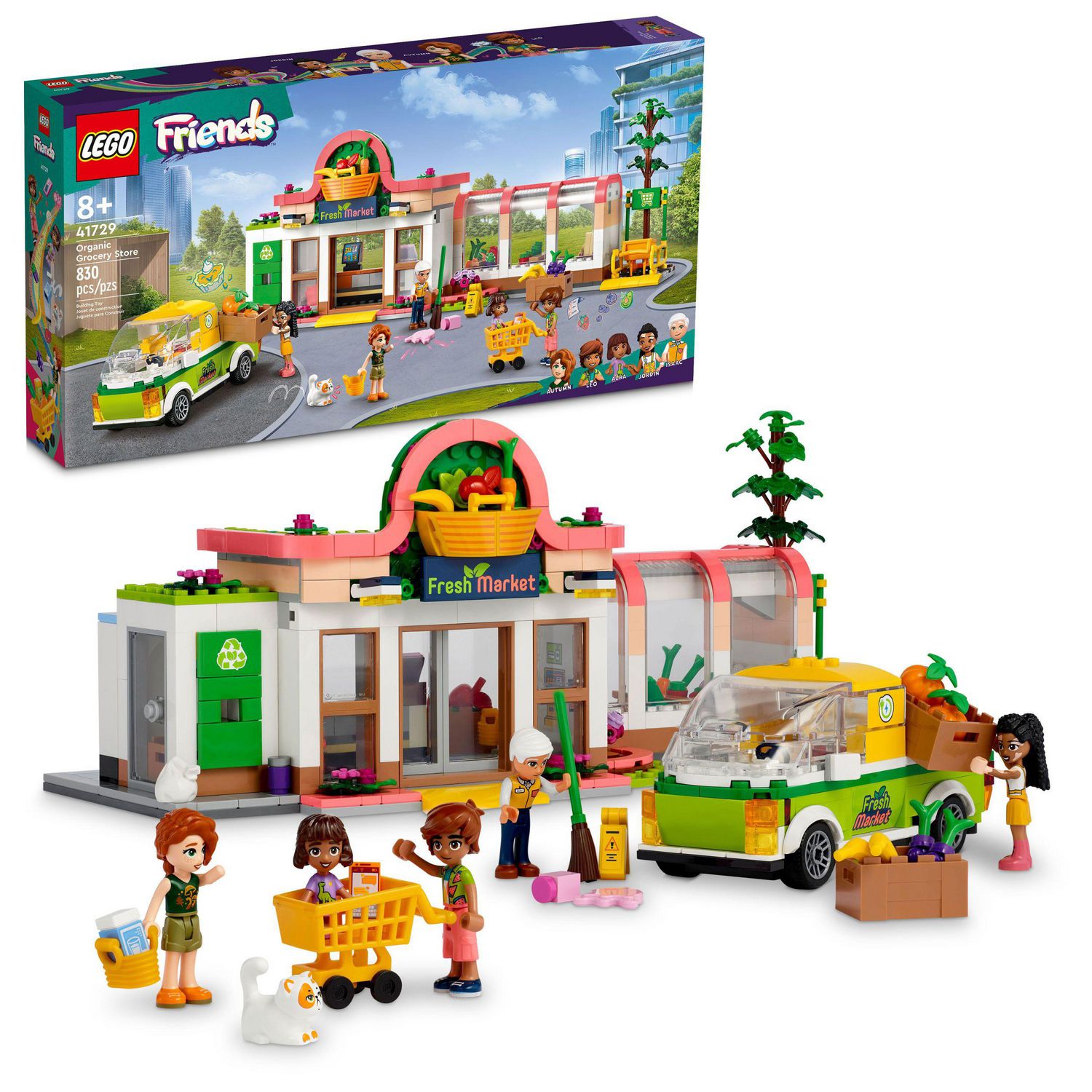 LEGO Friends Downtown Flower and Design Stores 41732 Building Set -  Buildable Toy with Apartment, Shops, House, and Classic Characters, Model  to