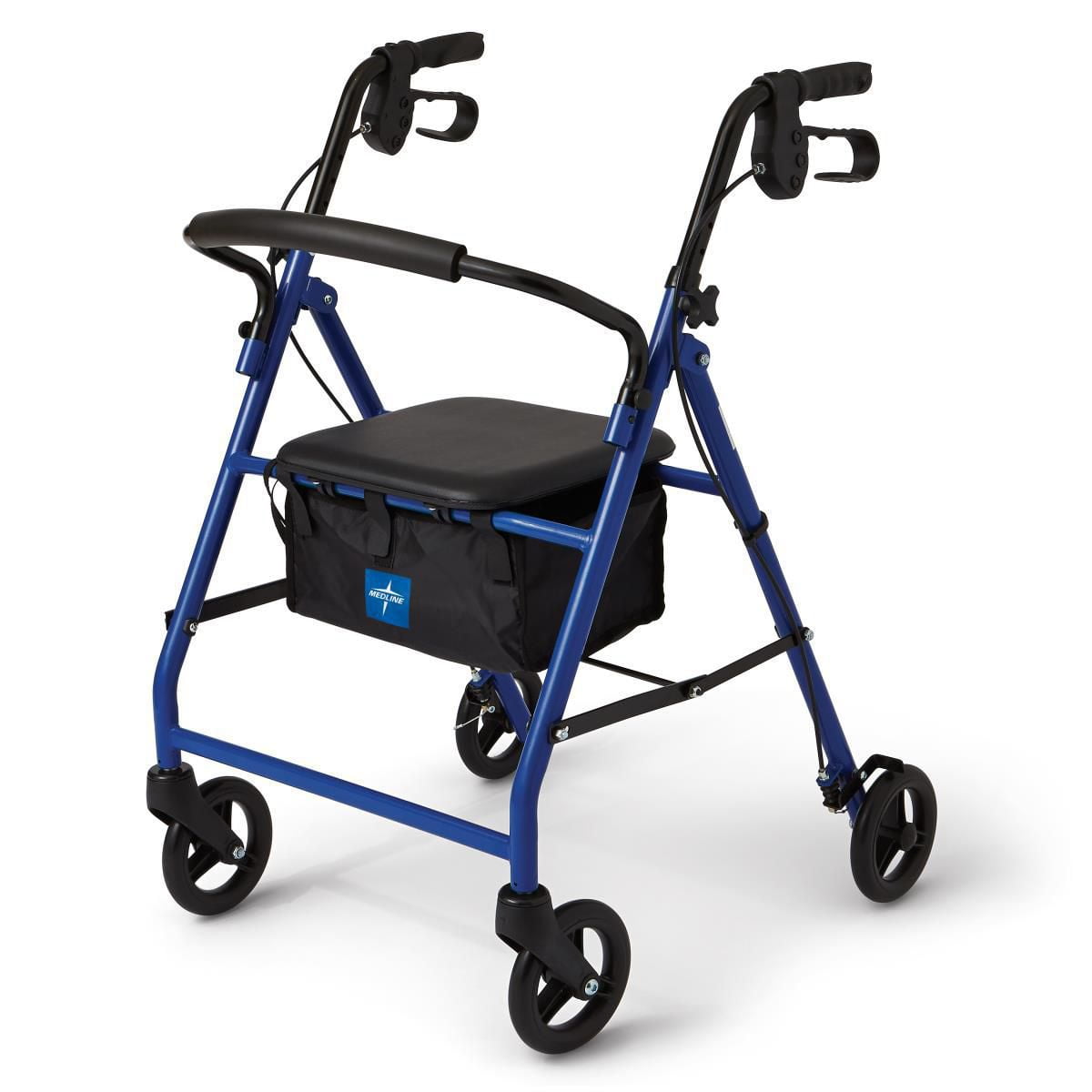 Medline Basic Steel Rollator with 6" Wheels, Blue