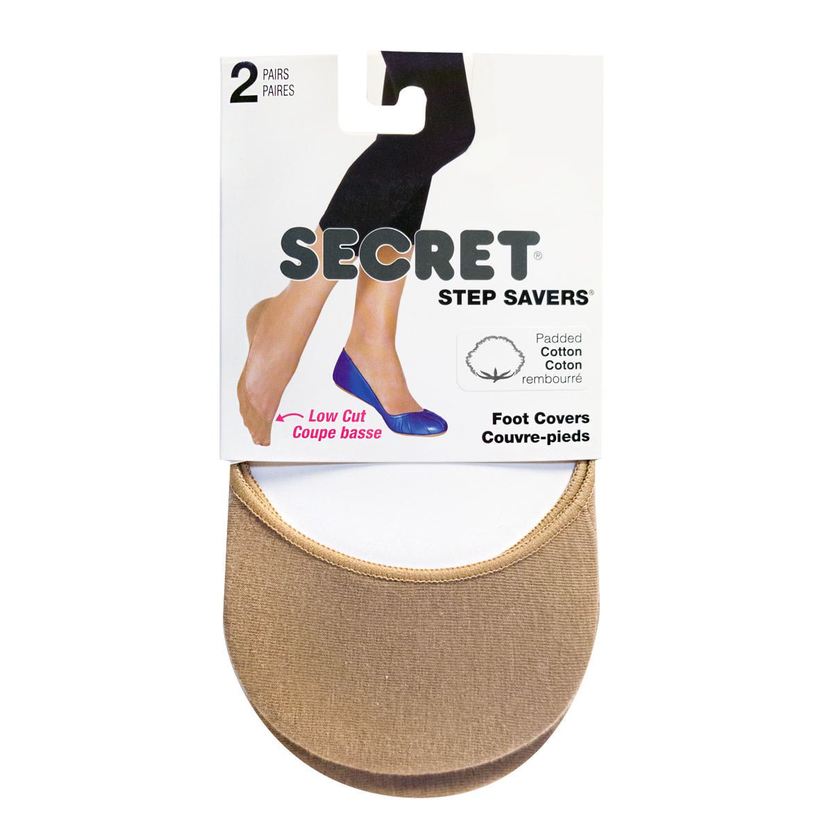Secret® Step Savers 2pk Low Cut Padded Cotton Foot Covers Walmart Canada