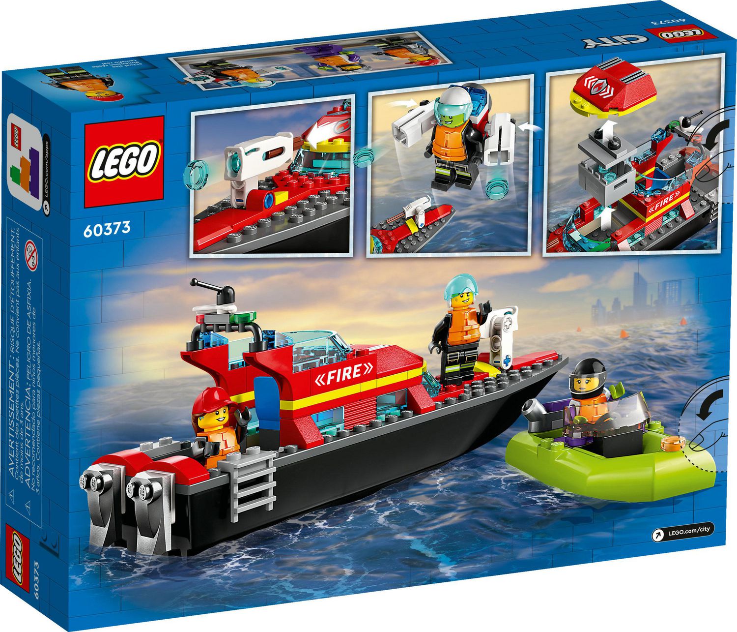 LEGO City Fire Rescue Boat 60373 Toy Boat that Floats on Water for
