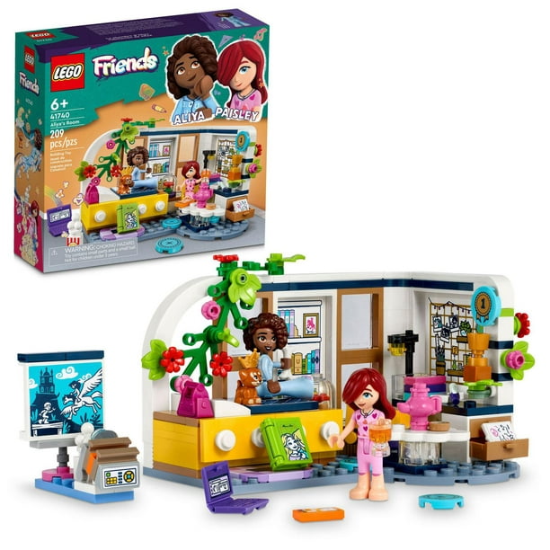 LEGO Friends Aliya's Room 41740 Building Set - Collectible Toy Set with Paisley and Aliya Mini-Doll, Puppy Figure, Mini Sleepover Party Bedroom Playset, Great Gift for Girls, Boys, and Kids Ages 6+, Includes 209 Pieces, Ages 6+