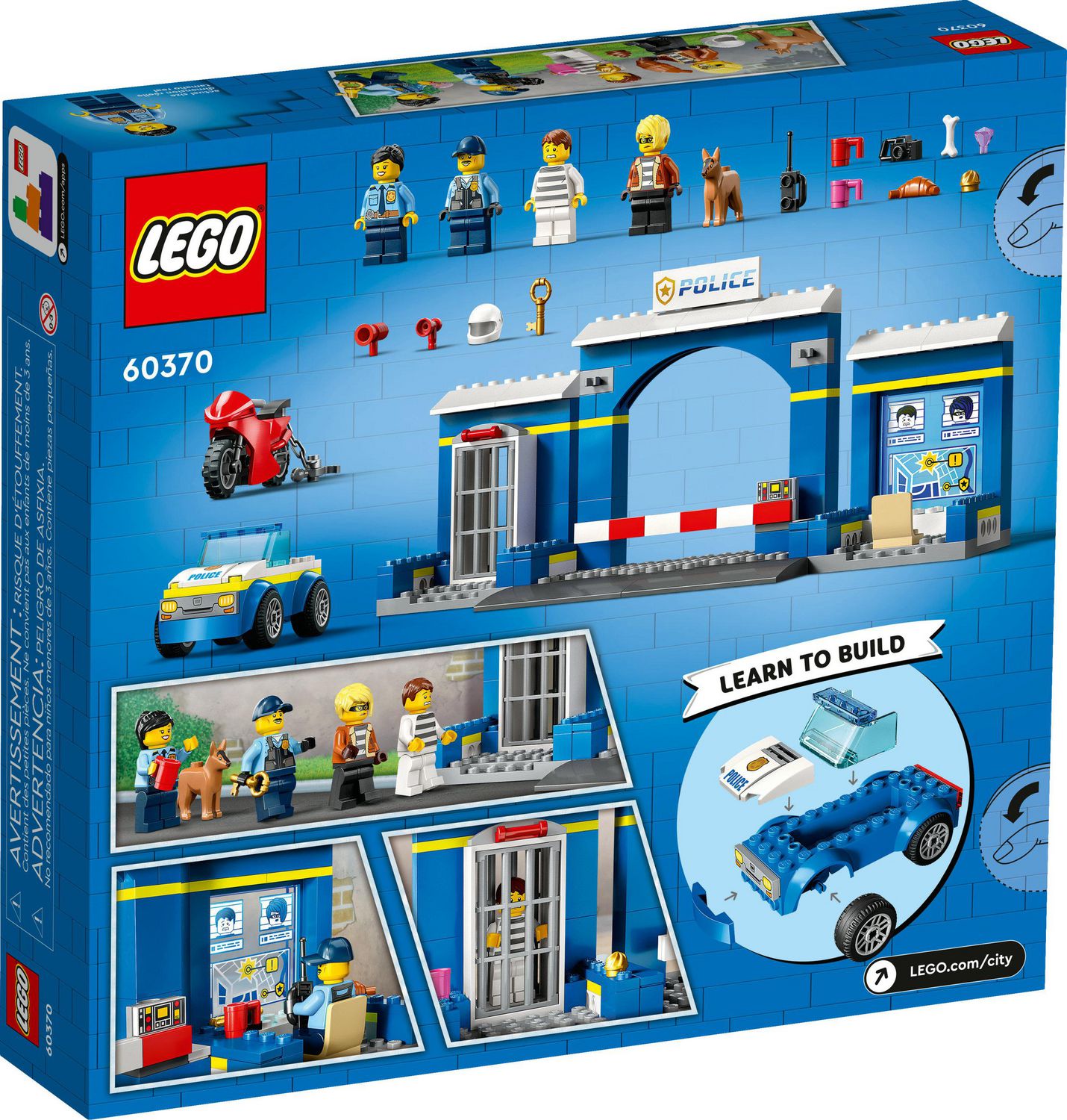 LEGO City Police Station Chase Set with Police Car Toy 60370, Includes 172  Pieces, Ages 4+