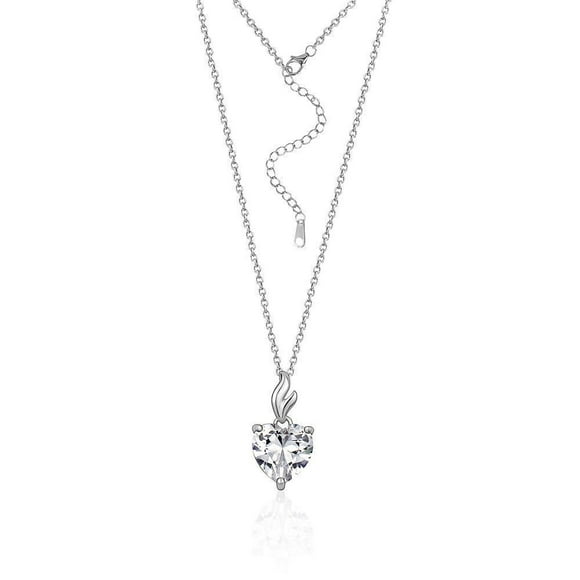 Luxury Designs Collier zircon cubique en forme de Coeur