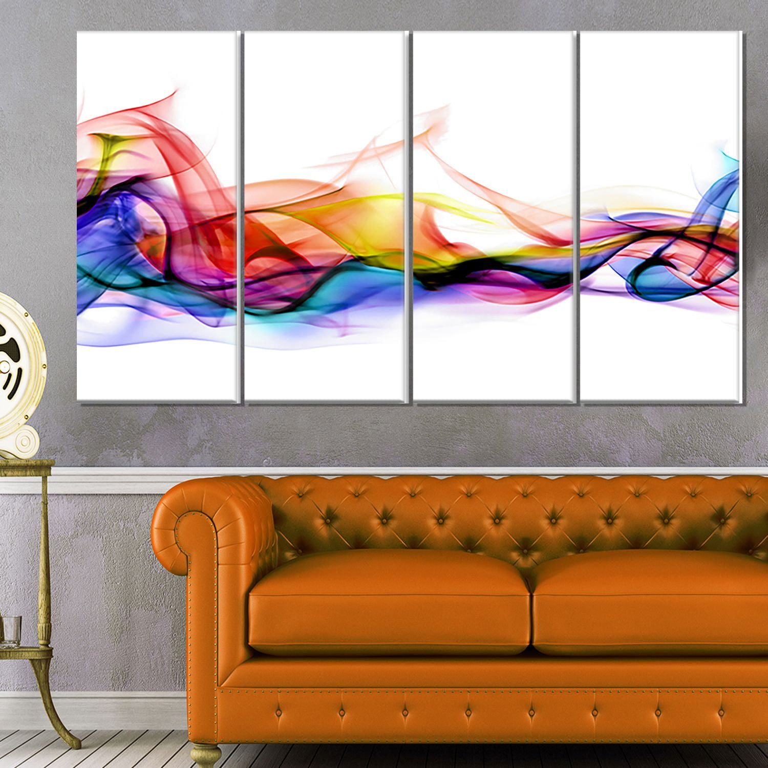 Design Art Abstract Smoke Contemporary Artwork Canvas Print 