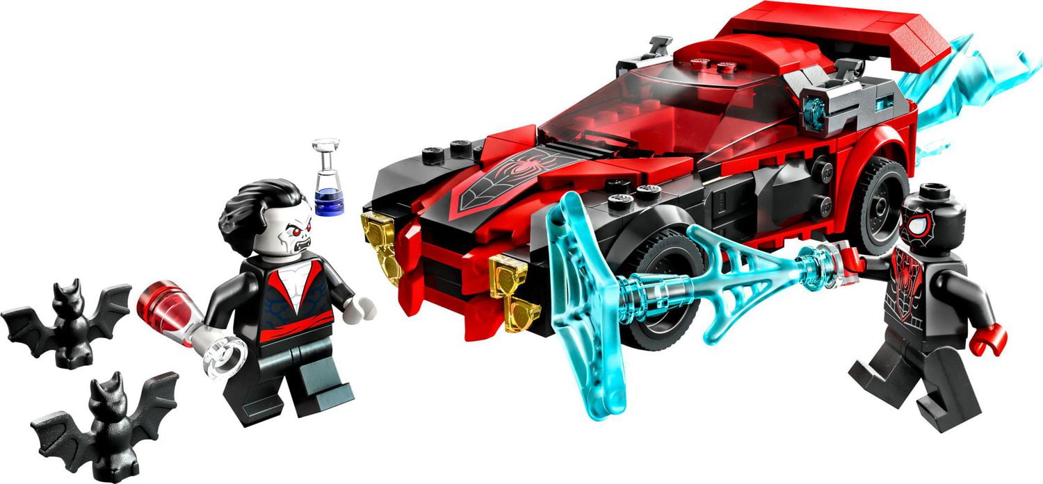 LEGO Marvel Spider-Man Miles Morales vs. Morbius 76244 Building Toy -  Featuring Race Car and Action Minifigures, Adventures in The Spiderverse,  Movie