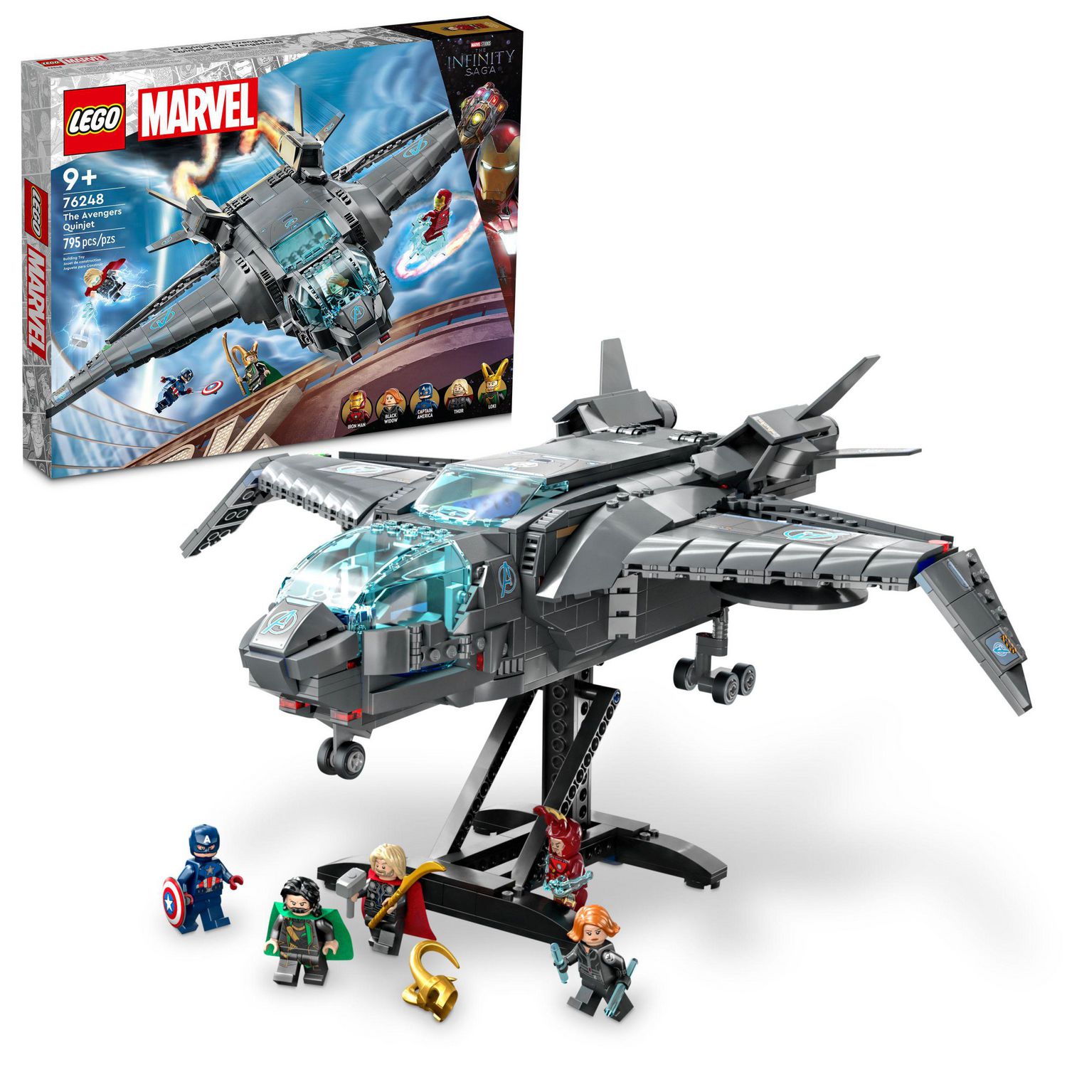 LEGO® Marvel 76258 La Figurine de Captain America avec Bouclier, Jouet et  Décoration Avengers