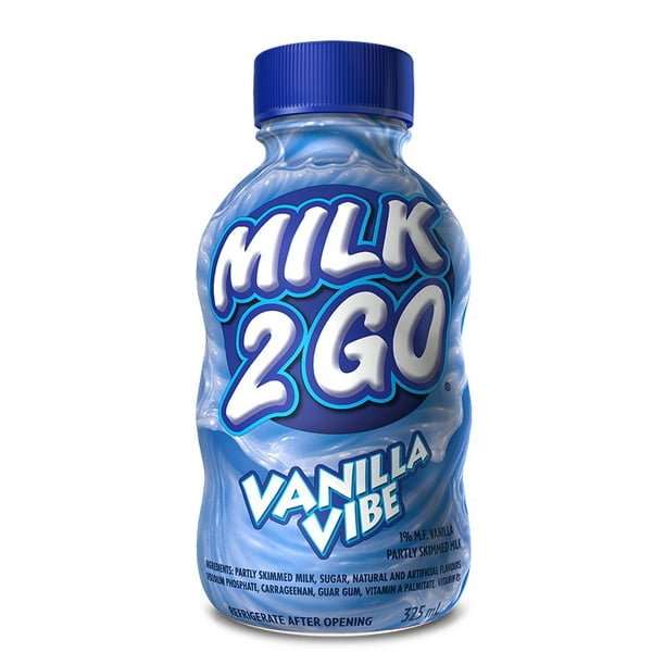 Lait à la vanille vibrante partiellement écrémé à 1 % de Milk 2 Go