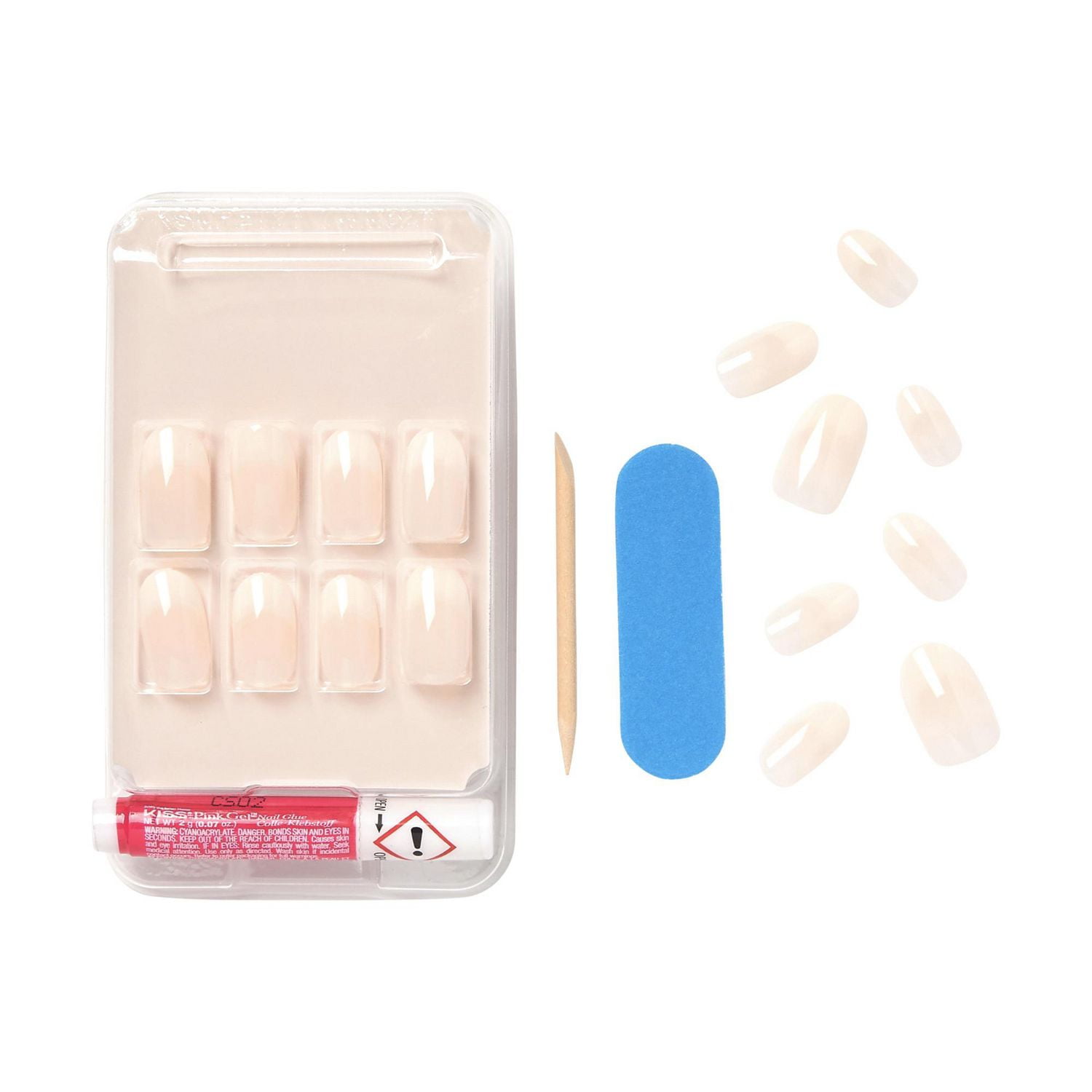 KISS Salon Acrylic - French Nude Breathtaking - Fake Nails, 28 Count, Short, DIY French nails at home!