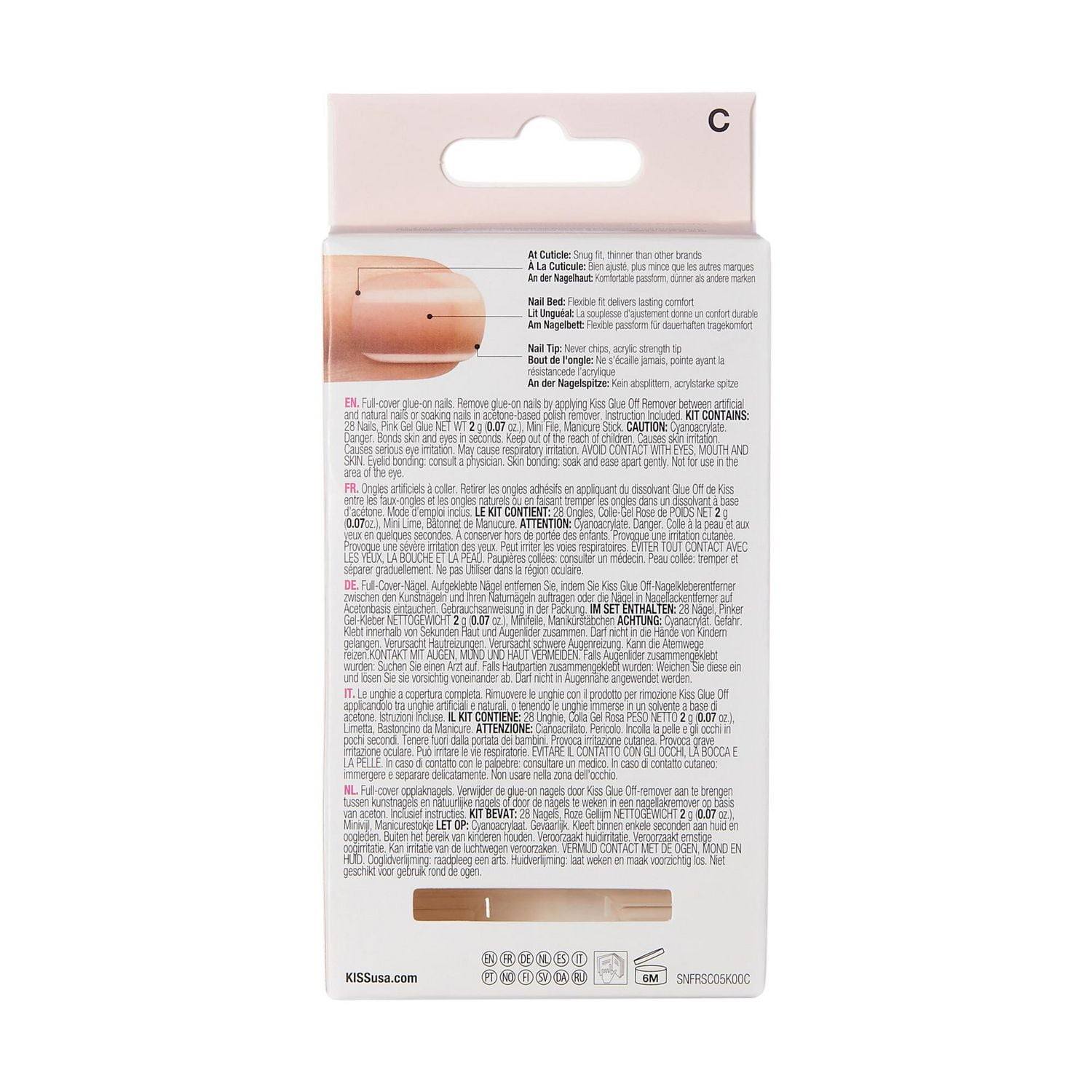 KISS Salon Acrylic - French Nude Breathtaking - Fake Nails, 28 Count, Short, DIY French nails at home!
