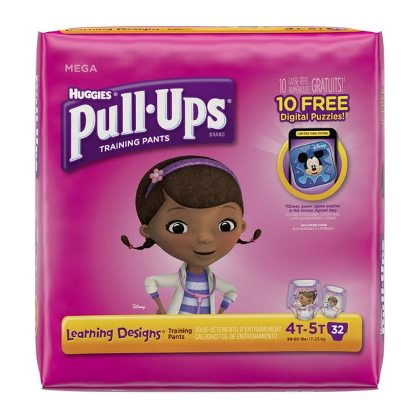  Pull-Ups Learning Designs Training Pants for Girls, 4T-5T  (38-50 lbs.), 56 Count, Toddler Potty Training Underwear, Packaging May  Vary : Baby