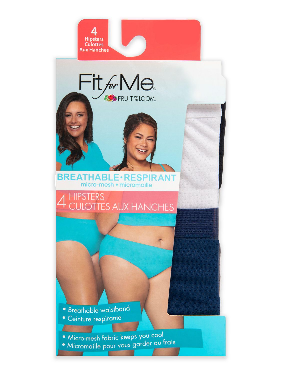 Fit for Me by Fruit of the Loom Women's Plus Size 6pk Breathable Cooling  Striped Briefs - Colors May Vary 13