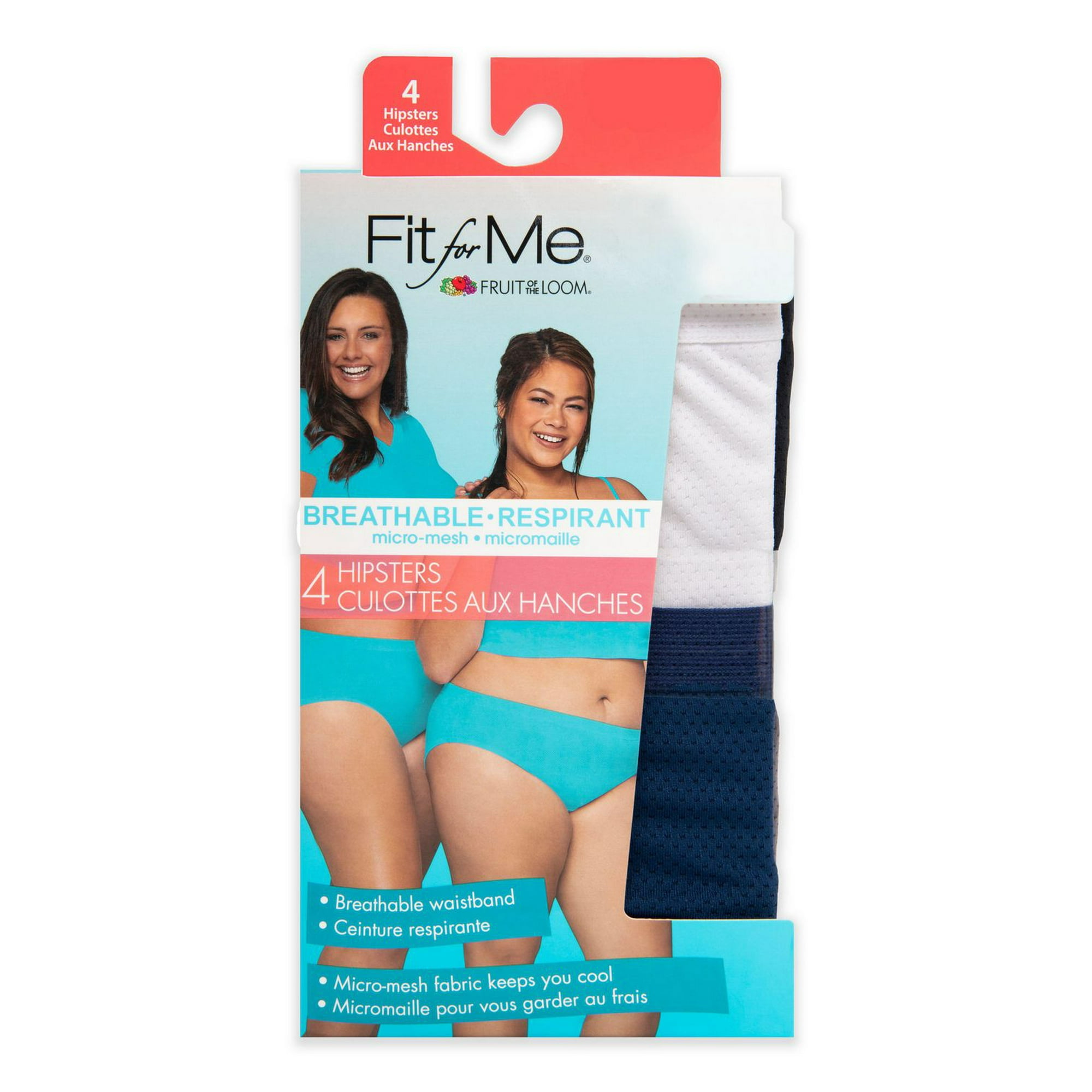 Women's Plus Size Fit for Me® by Fruit of the Loom® Breathable Micro-Mesh  Hipster Panty