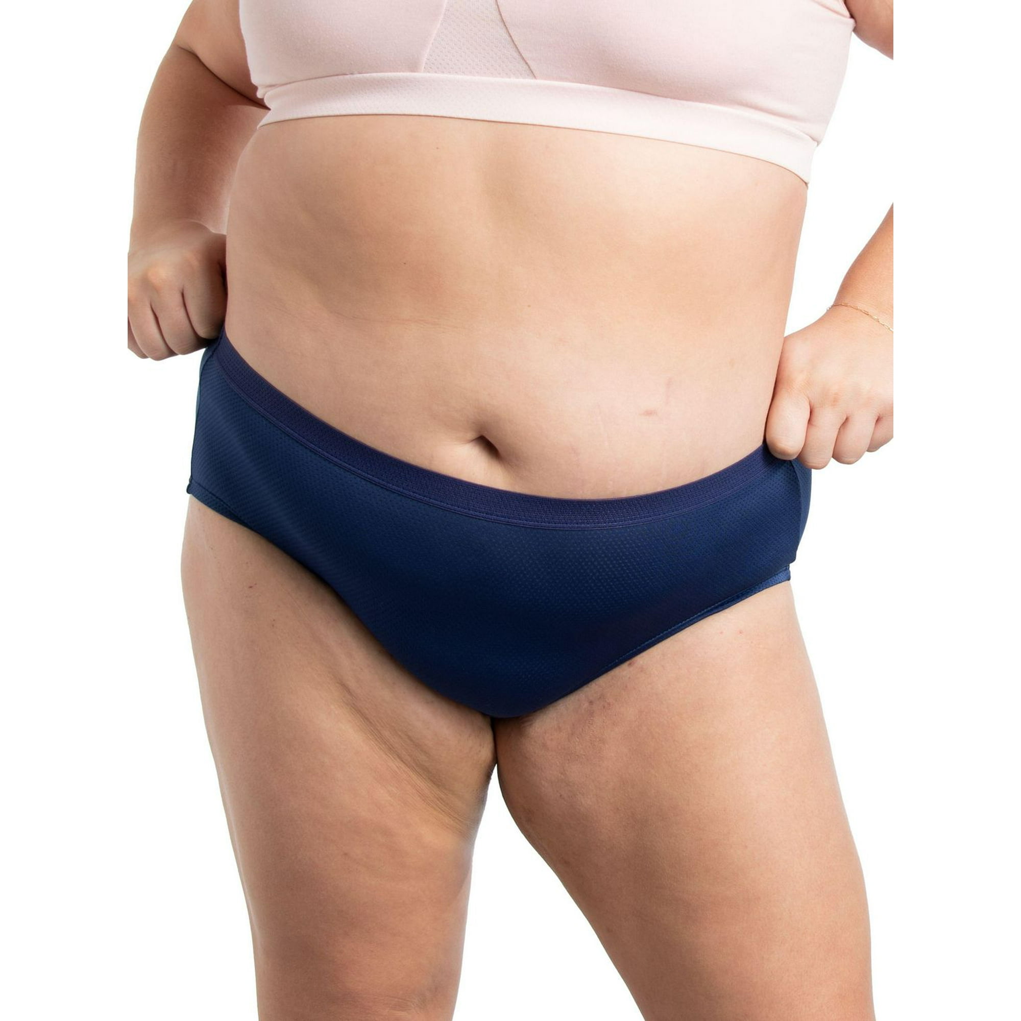 Akiihool Womens Plus Size Underwear Women Underwear Breathable Hipster  Panties Stretch Seamless Bikini Briefs (Blue,M)