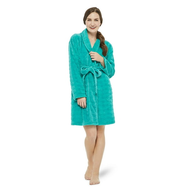Women's Green Solid Color Flannel Robe – Leveret Clothing