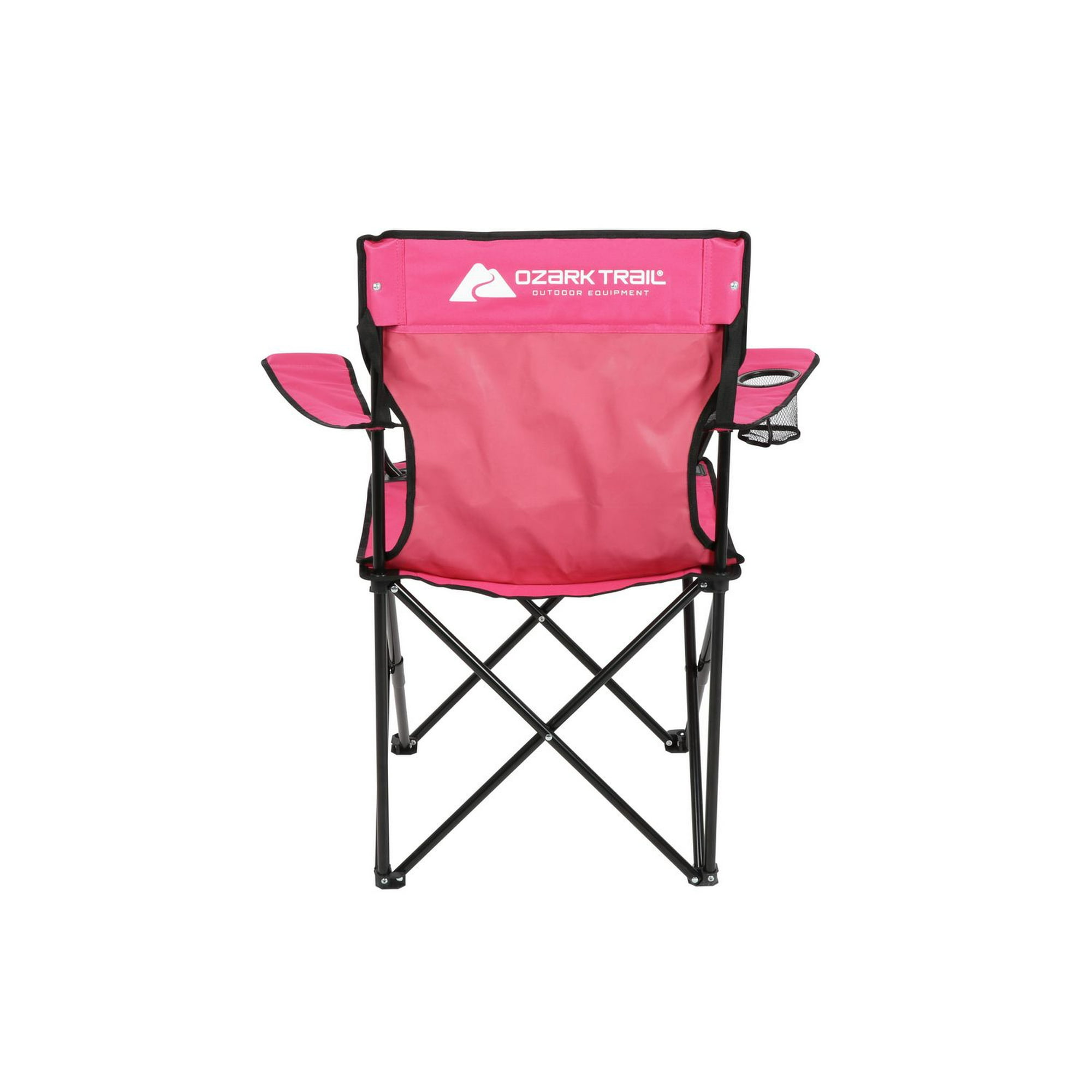 Ozark Trail High Back Camping Chair Pink with Cupholder Pocket and Headrest  Adult Portable Chair Beach Chairs Outdoor