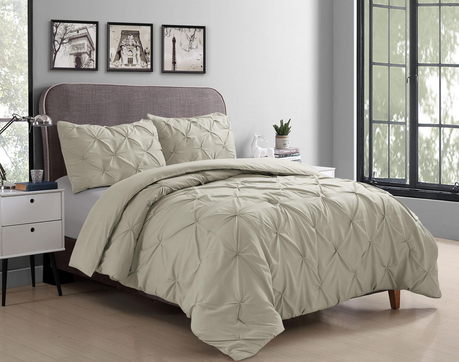 Cathay Home Oasis Pintuck Comforter Set, Twin, Taupe | Walmart Canada