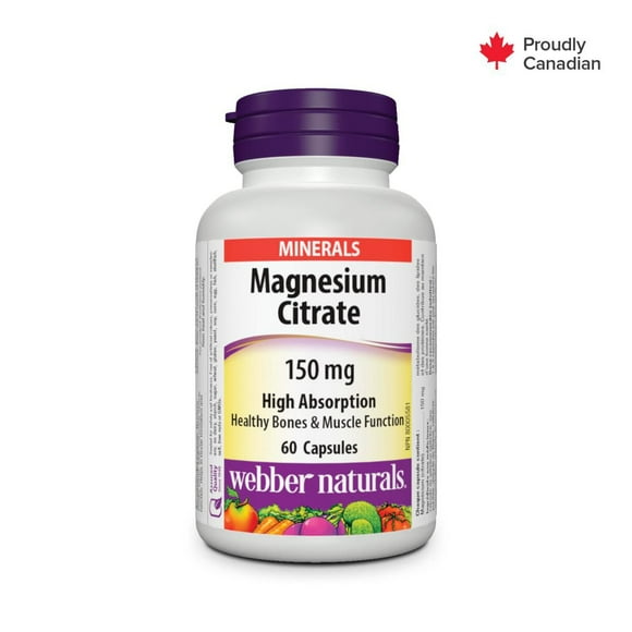 Webber Naturals  Citrate de magnésium Forte absorption 150 mg 60 capsules