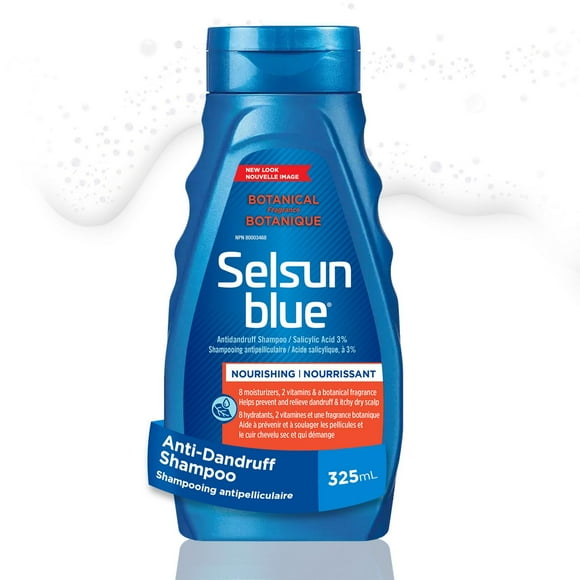 Selsun Blue Botanicals - Itchy Dry Scalp Citrus Blast - 325 ML - 3% Salicylic Acid - Controls Dandruff - 8 Moisturizers - Relieves Itching & Flaking - Light Fragrance - Vitamin E, Selsun Blue Botanicals Shampoo