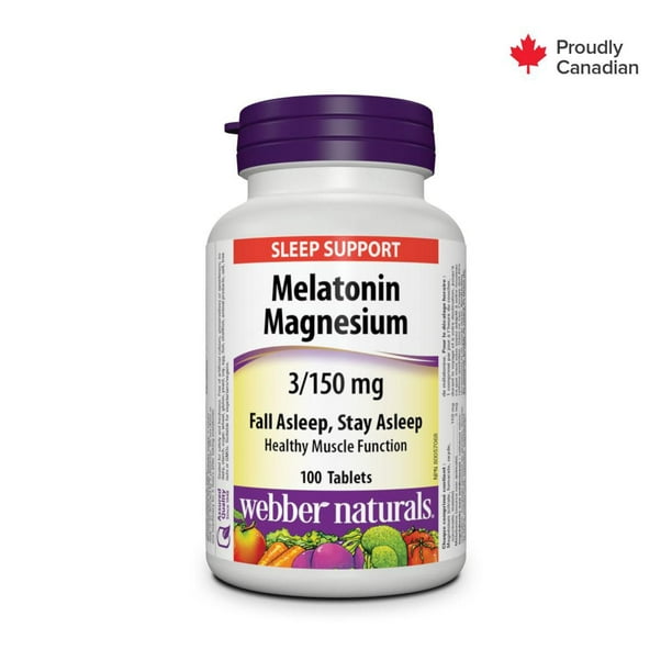 Webber Naturals Mélatonine Magnésium, 3/150 mg de 100 comprimés