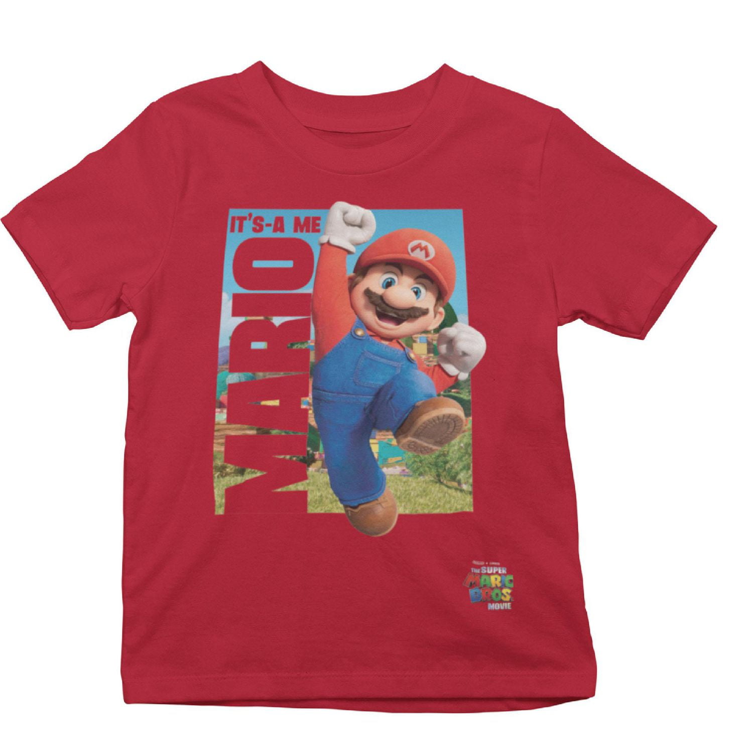Mario Boy's basic tee shirt. This boys crew neck tee shirt has short sleeves and a trendy print and