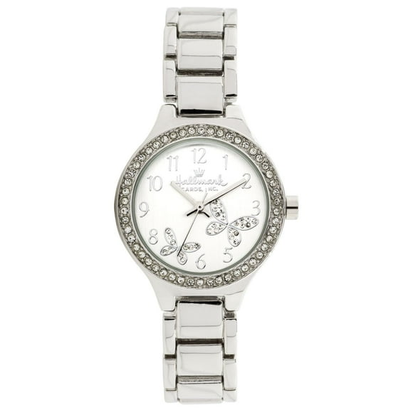 Hallmark Ladies Silver Butterfly Design Analog Watch