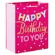 Grand sac-cadeau de fête Hallmark de 13 po (rose vif, « Happy Birthday to You » pour mamans, filles, petites-filles, sœurs, meilleurs amis Sac-cadeau de fête  de 13 po – image 1 sur 5