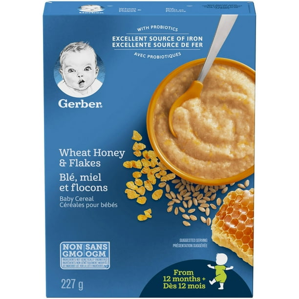 Céréales pour bébés GERBER® Étape 4 Blé miel et flocons 227 g