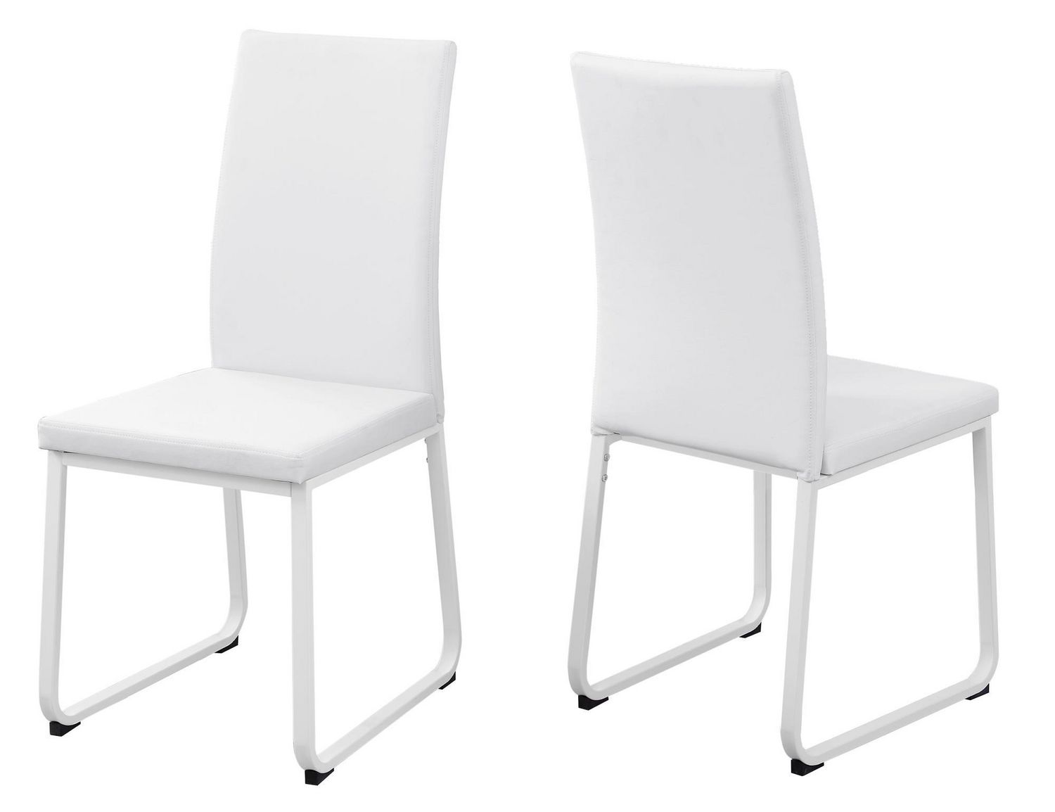 Monarch Specialties White Leather Look Dining Chair