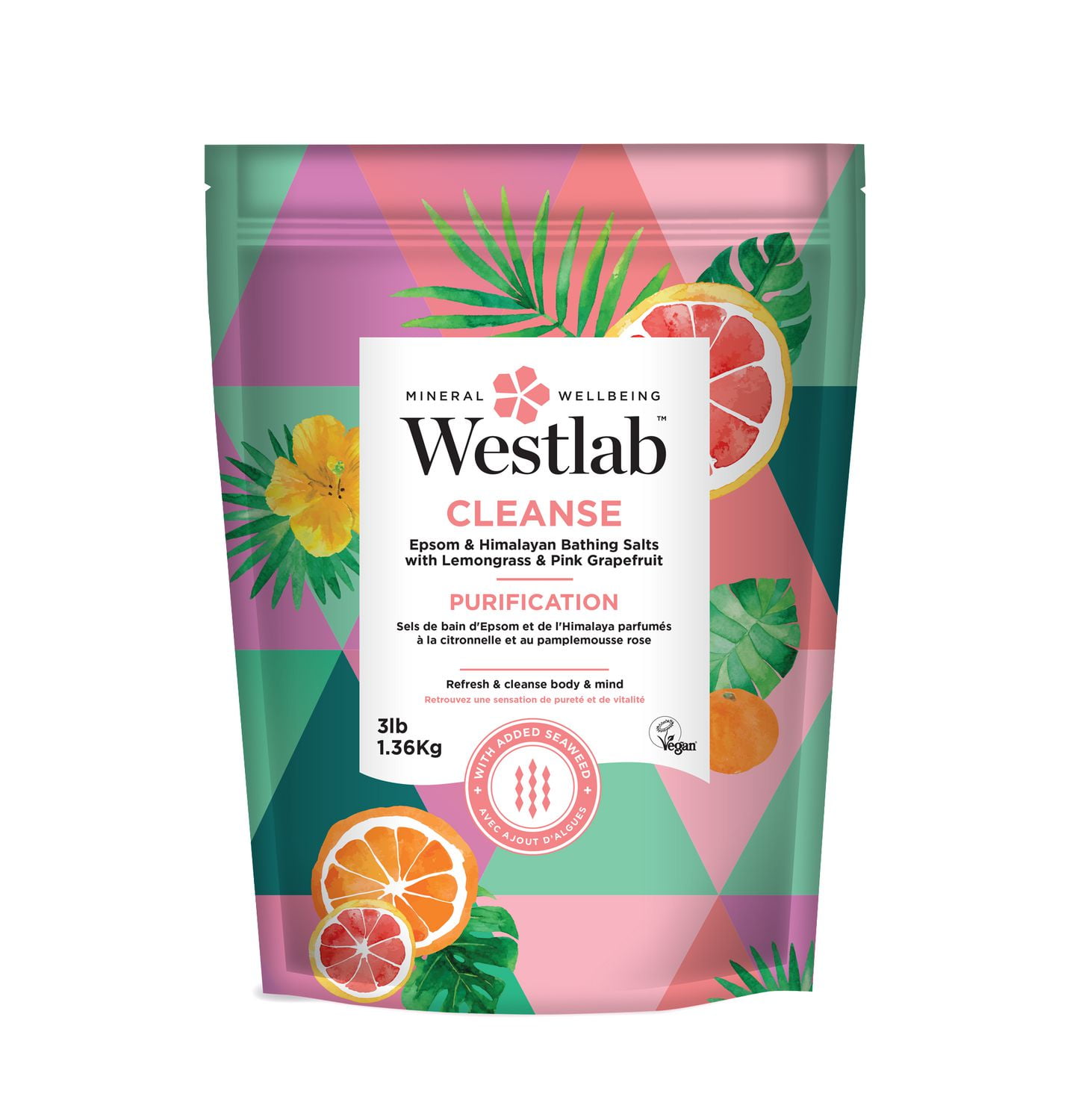Westlab Cleanse Epsom & Himalayan Bathing Salts with Lemongrass