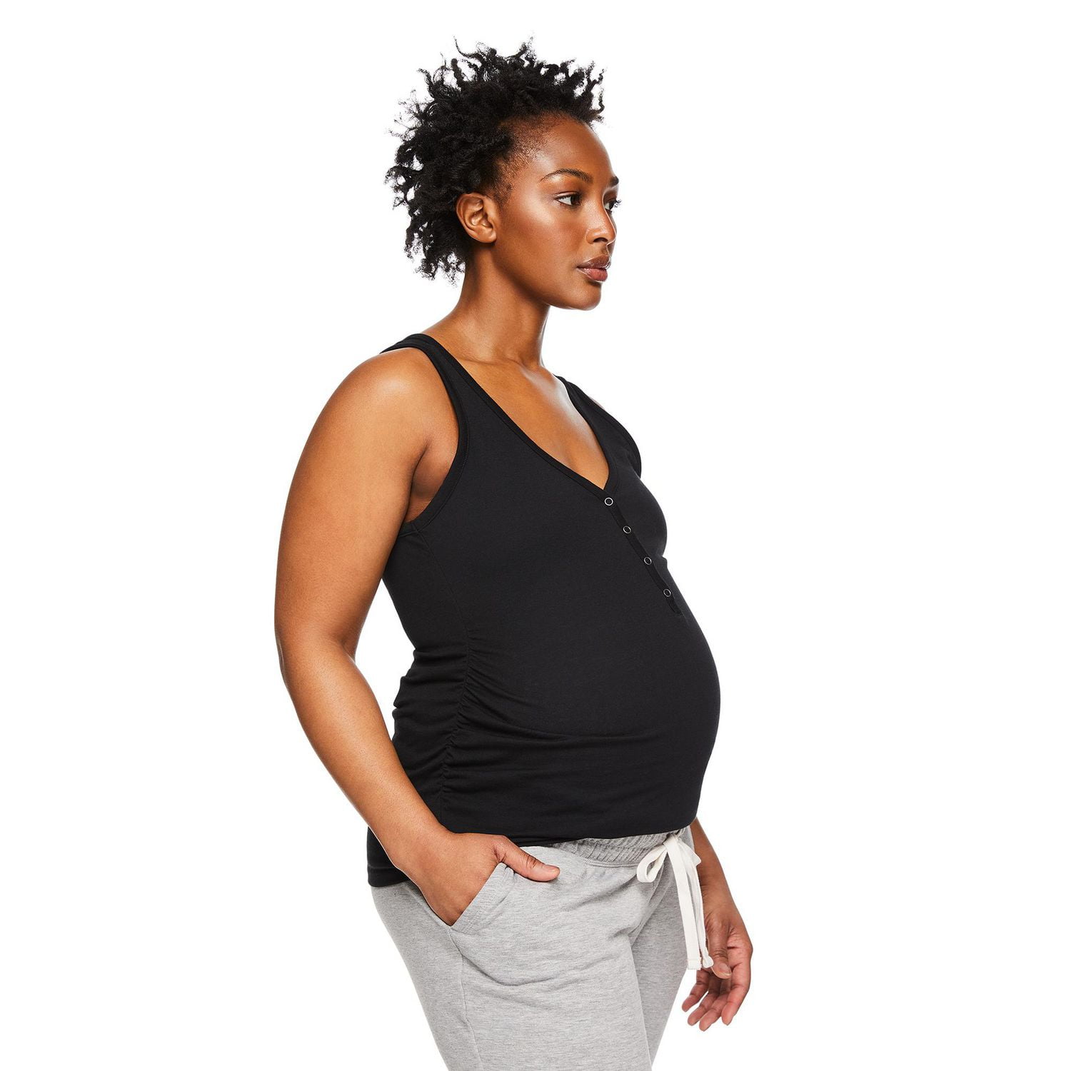 Paisley Sky Maternity Snap Henley Tank