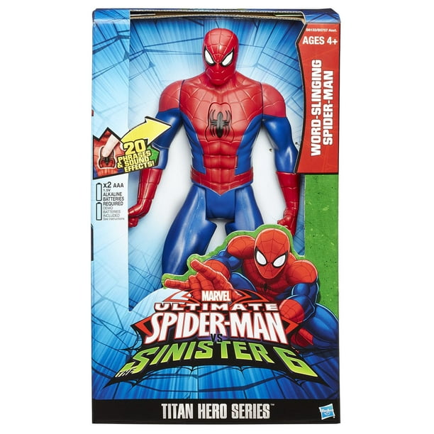 Figurine articulée série Titan Hero Spider-Man lanceur de mots Ultimate Spider-Man vs The Sinister 6 de Marvel