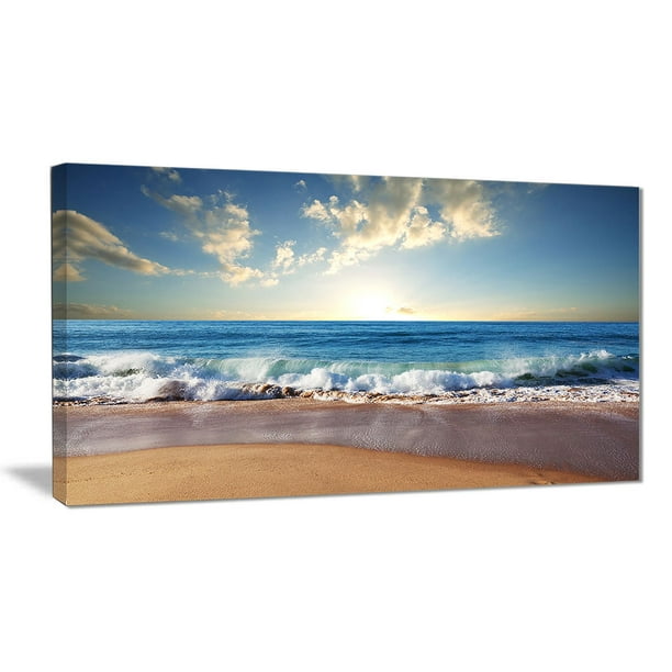 Tableau sur toile imprimée Design Art Photographie paysage marin Couchée de soleil sur la mer