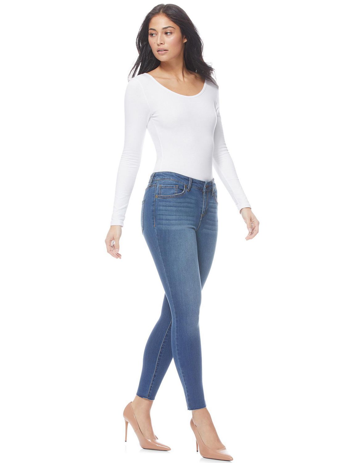 PS553-05-20 Women Plus Size Capri Jeans - Dark Blue Mark - Size 20