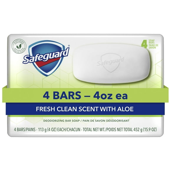 Safeguard Bar Soap Fresh Clean Scent with Aloe, 452G