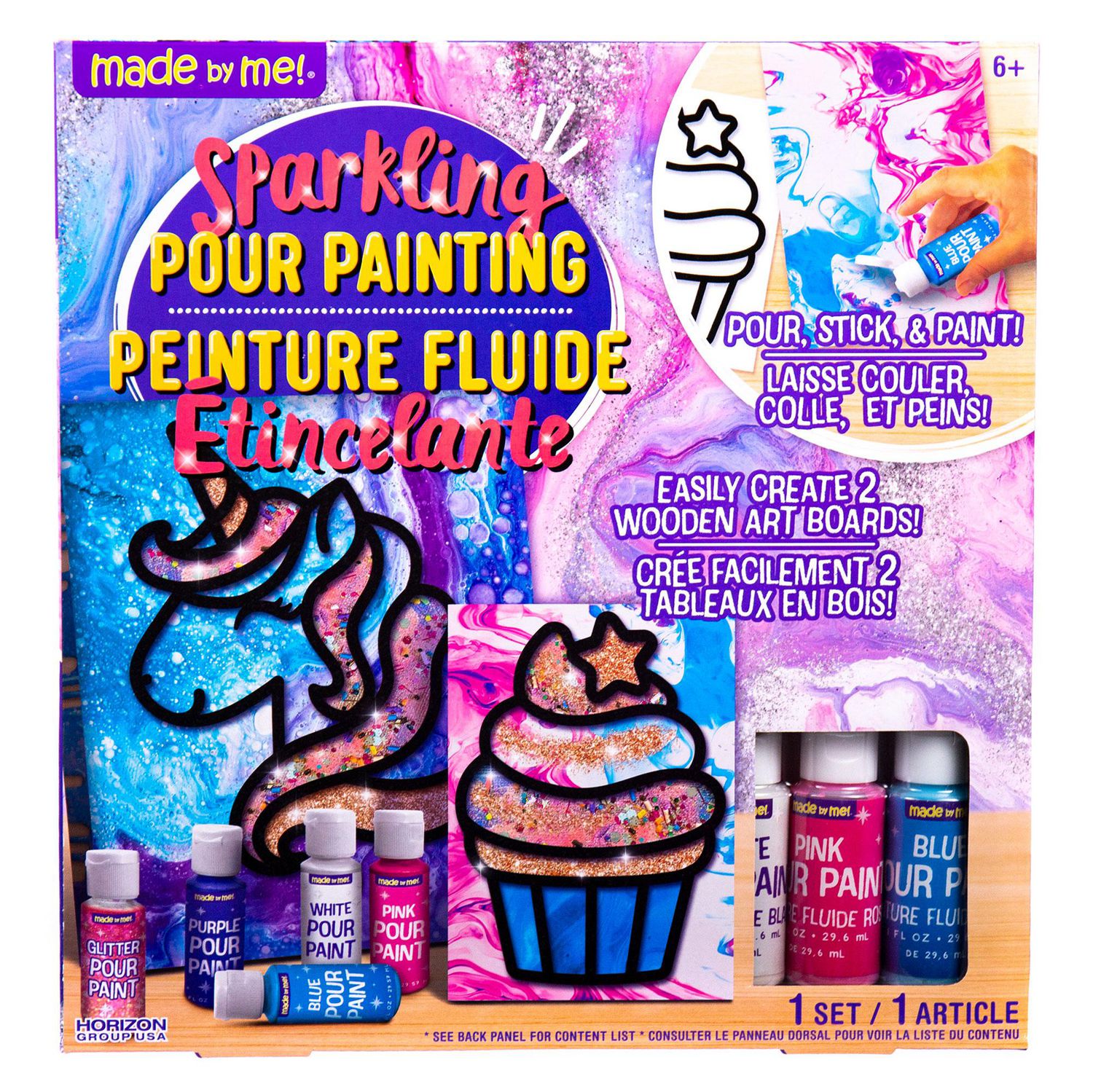 Made By Me! Sparkling Pour Painting, Pour painting kit 
