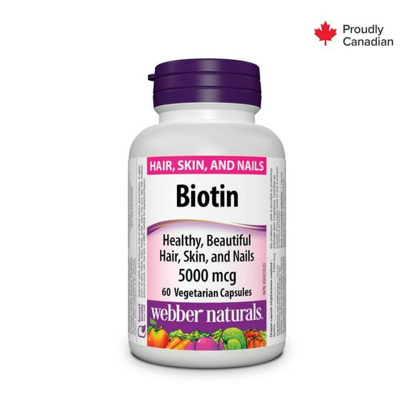Webber Naturals Biotine 5 000 mcg 60 capsules végétariennes
