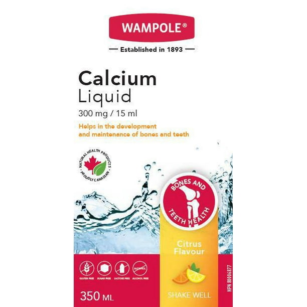 Calcium liquide Wampole à saveur  naturel de citron